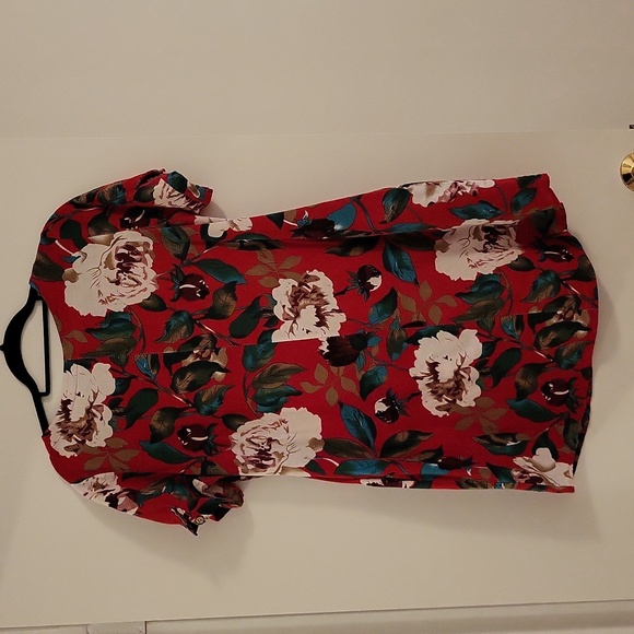 Zanzea Red Floral Minidress, size L - Picture 2 of 5